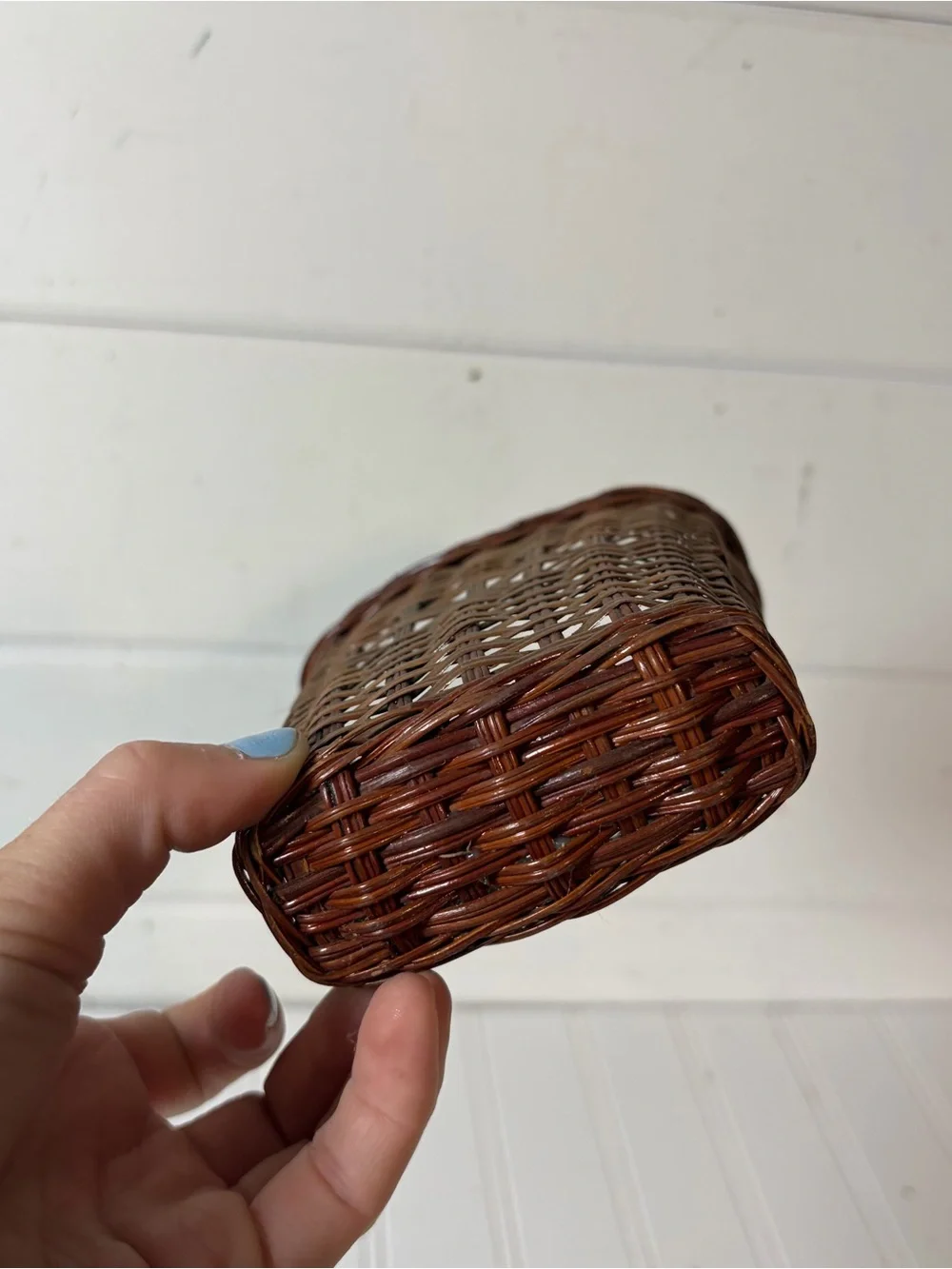 Vintage Mini Wicker Wall Pocket Basket
